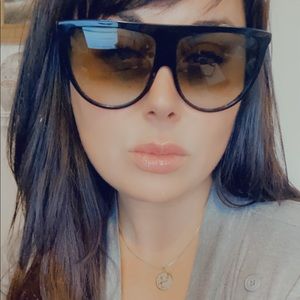 Celine Black/Dark Green Gradient Oversize Sunnies